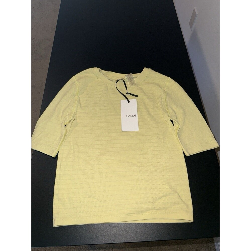 Calia Womens Large Lime Seamless Crop Tee Athletic Gym Yoga Top Shirt NWT